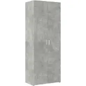 vidaXL Opbergkast 70x42,5x225 cm bewerkt hout betongrijs