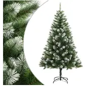 vidaXL Kunstkerstboom met scharnieren en sneeuw 240 cm