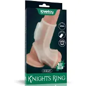 Lovetoy - Vibrerende Rekbare Penis Sleeve - Ridge Knights – Wit