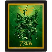 Pyramid Framed 3D Cornice The Legend of Zelda Link 10x8cm