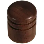 Boston KWW-360 Houten Dome Knop - Walnoot Met 2 Ringen, 15x18mm