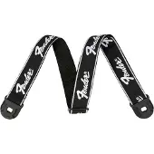 Fender 990629008 2 gitaarband, zwart met witte lopende logo