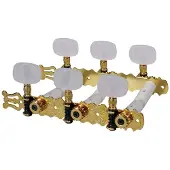 Boston 129-PG Stemmechanieken voor Klassieke Gitaar 3L/3R Goud met Parelmoer Knoppen en Lyra 70 mm