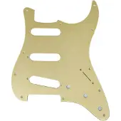 Fender 992139000 pickguard Strat, SSS, 11 screw holes, 1-ply, gold anodized