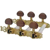 Boston 130-SB Stemmechanieken voor Klassieke Gitaar 3L/3R Massief Messing met Houten Knoppen en Lyra 70 mm