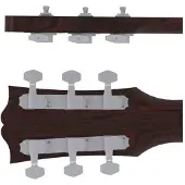 Hipshot HS6K2EN0S Gitaar tuner upgrade kit, 3 + 3 classic, closed satin
