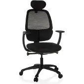 Hjh OFFICE Bureaustoel/draaistoel RI-COVER mesh/stof zwart