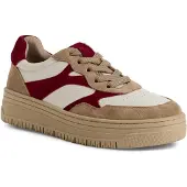 Tamaris Sneakers laag beige / donkerrood / offwhite