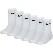 Nike Kids Crew 6 Pack Sokken Unisex - Wit - Maat 23.5 - 27 - Katoen