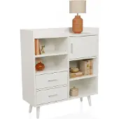 Hjh LIVING Dressoir / ladekast MYRDAL 80x30x90 cm 2 laden 1 deur wit