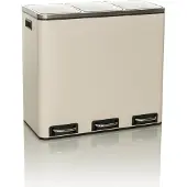 Hjh OFFICE Afvalverzamelaar / afvalscheidingssysteem Clean 9 - 54L (3x18L) staal beige
