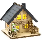 Konstsmide Houten kersthuisje | | 12 x 11 x 12 cm (2 leds, Batterijen)