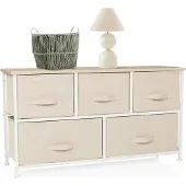 Hjh LIVING Ladekast FOLDAR 100x30x55cm 5 vakken beige