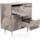 Hjh LIVING Dressoir/ladekast LYKKJA 76x39,5x76 cm 2 lades 2 deuren bruin/wit