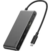 Belkin INC024hqSGY USB-hub 8 + 1 poorten Gigabit-LAN (1/2.5 Gbit/s), HDMI, Micro-SD, SD, USB-A, USB-C 10 GBit/s Met USB-C stekker, USB-C PD laadaansluiting