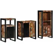 vidaXL Badkamermeubel Set 3 st Veelkleurig en Zwart
