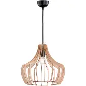 TRIO Hanglamp Wood, dimbaar, hout licht, Woon-/ Eetkamer, Scandinavisch, Hanglamp