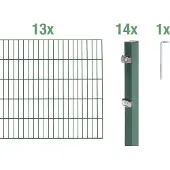 Alberts Dubbelstaafmat hekwerk Basisset Hoogte: 80 - 160 cm, totale lengte: 4 - 30 m, voor plaatsing in beton (set)