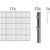 Alberts Dubbelstaafmat hekwerk Basisset Hoogte: 80 - 160 cm, totale lengte: 4 - 30 m, voor plaatsing in beton (set)