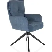 Hjh LIVING Eetkamerstoel / draaistoel TARUGO stof blauw