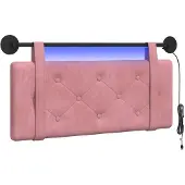 vidaXL Hangend hoofdbord Roze Fluweel