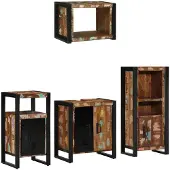 vidaXL Badkamermeubel Set 4 st Veelkleurig en Zwart 55 x 35 x 60 cm