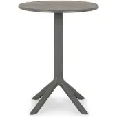 Idimex Tuintafel LUZ, rond met gaaspatroon - grijs