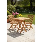 Teakea vierkante klaptafel massief teak 60 x 60 cm inklapbare tuintafel