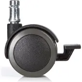 Hjh OFFICE 5x ROLO STOP 10mm/50mm Harde bodem - Bureaustoelwielen Zwart