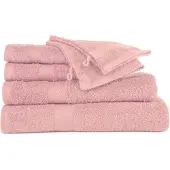 Tiseco HOME STUDIO - Handdoek RIVA - SET/6 - 100% katoen - 450 g/m² - 100% katoen - superzacht en zeer absorberend - 50x100 cm - Roze