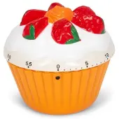 Patisse kookwekker cupcake 7,6 x 7,6 cm oranje/wit/rood