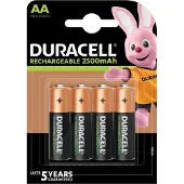 Duracell oplaadbare batterij NiMH AA 2500mAh 4st.