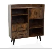 Hjh LIVING Sideboard / commode MYRDAL 80x30x90 cm 2 laden 1 deur bruin/zwart