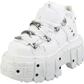 New rock Unisex wit lederen gotische punklaarzen - M-TANK106-C1