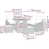 vidaXL Tuinbank Set 8 st 7-Aantal zitplaatsen Grijs Poly rattan