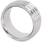Kiotos - Luxe RVS Donut Cockring Fancy Met voelbare Groeven 40 mm