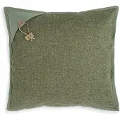 Knit Factory Hope Sierkussen - Vierkant kussen - Kussen woonkamer - Bank kussen - Decoratie kussen - Groen - 50x50 cm - Kussenhoes inclusief kussenvulling