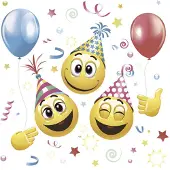 Daisy Lunch servetten Smile icons and balloons - - 33x33 cm