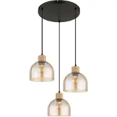 Globo 3-lichts hanglamp Swanson zwart