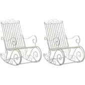 CLP Smilla Set van 2 schommelstoelen antiek/wit