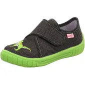 Superfit Huisschoenen 'Bill' neongroen / vuurrood / zwart gemêleerd / wit