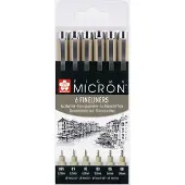 Sakura Pigma Micron Fineliners - Set van 6 - 8 puntdiktes - Zwart