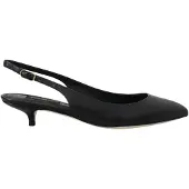 Dolce&Gabbana Zwarte Leren Slingback Hakken Pumps Schoenen