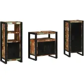 vidaXL Badkamermeubel Set 3 st Veelkleurig en Zwart 40 x 35 x 90 cm