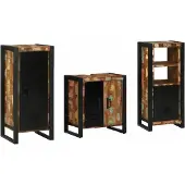 vidaXL Badkamermeubel Set 3 st Veelkleurig en Zwart 40 x 35 x 90 cm