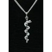 MOOYE ® - Collectie Zilveren Esculaap ketting hanger
