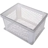 Benson Fietskrat - wit - lichtgewicht - 40x30x22 cm - melkkrat - Fietsmand