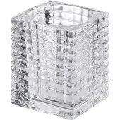Bolsius 6x Waxinlichthouder / ClearCups houder - Ribbed 76/58 mm