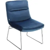DOMUS Gil-Gestoffeerde Accent Stoel in Fluweel Blauw