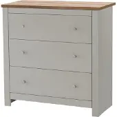 DOMUS Emerald-Commode - 3-laden - Eiken/Crème